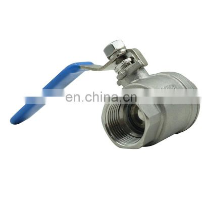 304 316L cf8m good price stainless steel ss 1/2in DN15 BSPT NPT pull handle manual water 2 pcs female thread straight ball valve