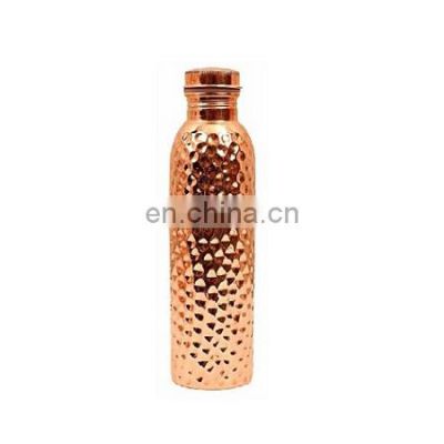 Antique Hammered 100% Copper Water Bottle Indian Made Yoga Copper Water Bottle Cheap Copper Water Bottle