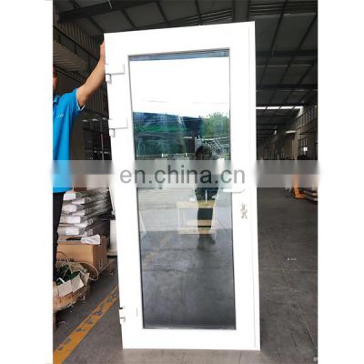High quality modern vinyl frame glass half door half  interior white casement swing door handle