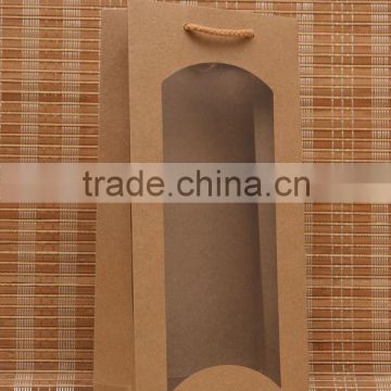 Brown paper bag with window kraft paper bag manufacturers machine made paper bag