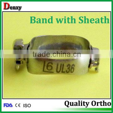 Orthodontic roth band with triplet upper and double lower tube with cleat
