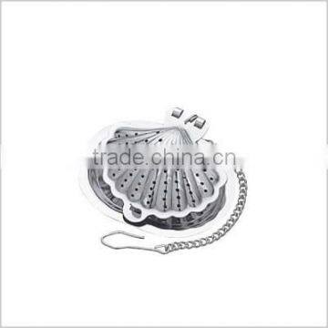 YangJiang Factory manufacture durable shell shape mini stainless steel tea strainer