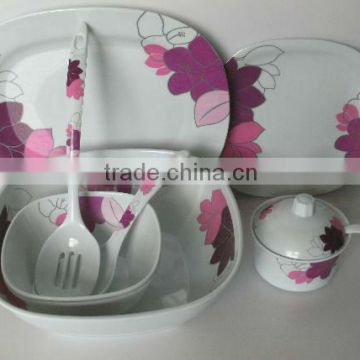 Melamine dinner set with rice spoon and colander
