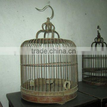 Chinese antique bamboo hanging birdcage