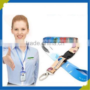 EXW price custom heat transfer polyster ID card braided neck ribbon lanyard