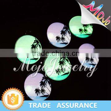 UV Digital Printed Tropical Sea View Glow In The Dark Charm Fashion Wholesale Jewelry