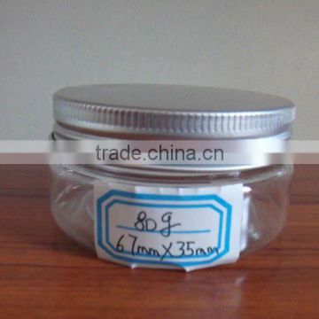 80g plastic candy jar with aluminum screw lid