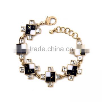Zinc alloy vintage square crystal bracelet, bracelet manufacturer, elegant bracelet