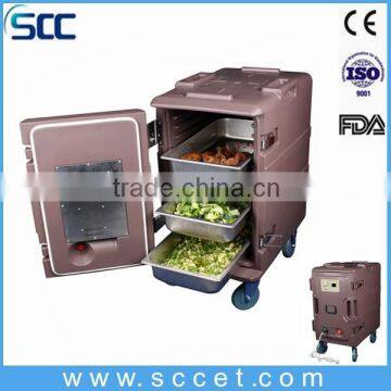 Rotomolded plastic food insulated cabinet with power