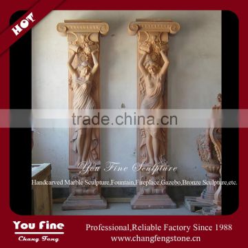 Hand Carved Decorative Modern Outdoor Stone Decorative Pillar