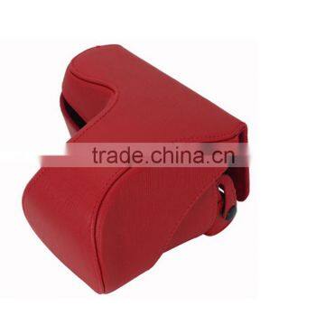 Wholesale camera protector red leather Camera Bag in Dongguan