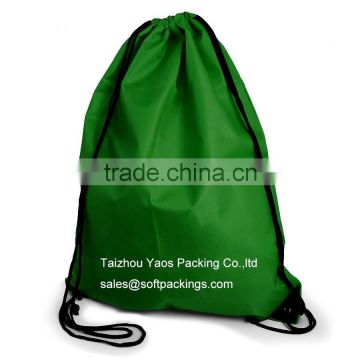 wholesale reusable shopping bag, promotional polyester backpack bag, blank drawstring bag