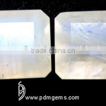 Rainbow Moonstone Octagon Cut Faceted Lot For Platinum Jewelry From Jaipur