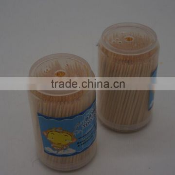 Plastic toothpick dispenser with wood toothpick