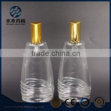 Unique 100ml flat empty perfume glass bottle