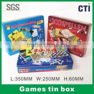 High quality rectangular play Games tin box