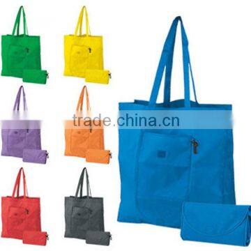 Clip-On Fold-Up Logo Tote - 15"w x 16"h x 3"d