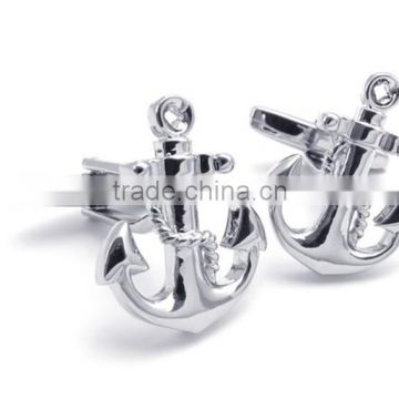 Stainless Steel polished Navy anchor Cuff links