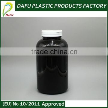 2016 Good quality black 750ml tearing cap plastic bottles for chemicals
