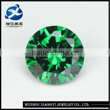 Alibaba hot products round briiliant cut dark green bulk cubic zirconia stones