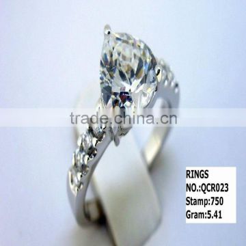 good quality 925 sterling silver ring with quality cz rhodium plating QCR023