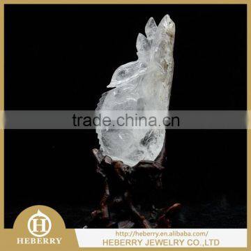 high quality clear quartz crystal fish sculpture good for decoration or collection