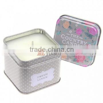 High Quality Square Metal Candle Tin Containers