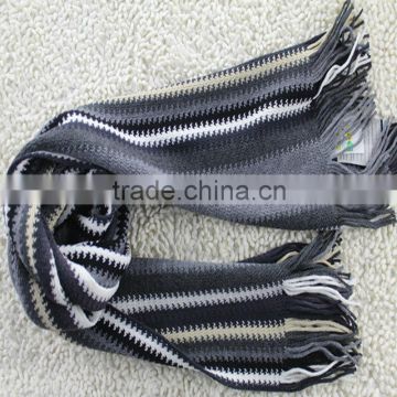 New Product Fashion and Popular Darker colors Stripe Design Acrylic scarf