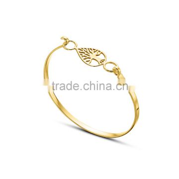 Fashion gold plated openable tree of life women bangle design wholesale