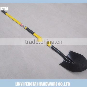 Round Pointed Long Fiberglass Handle Shovel