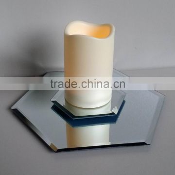 sexangle beveled mirror glass plate