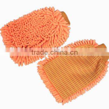 Double size noodle and mesh Microfiber Car Wash Clean Glove