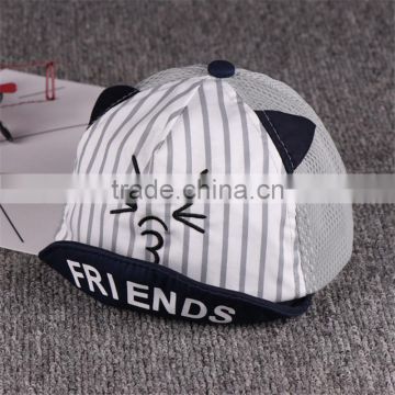 High quality Fashion funny Trendy So Far So Lucky Embroidery Striped Kids Baseball Hats