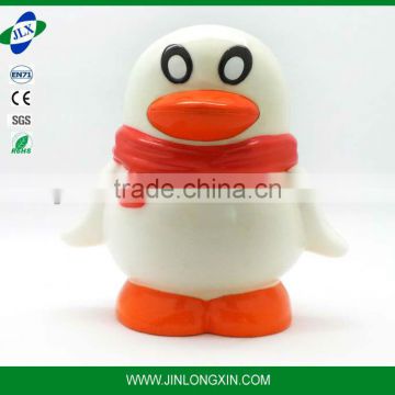 cartoon figurine penguin plastic coin bank