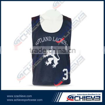 Supply polyester reversible practice lacrosse pinnie pinny jersey