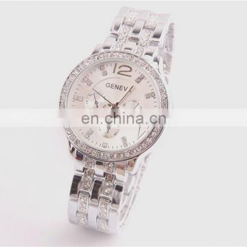 Unisex fashion Luxury Gold Stainless Steel Wrist diamante Watches
