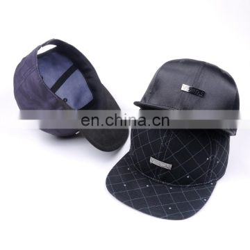 New design metal logo custom polyester snapback hats