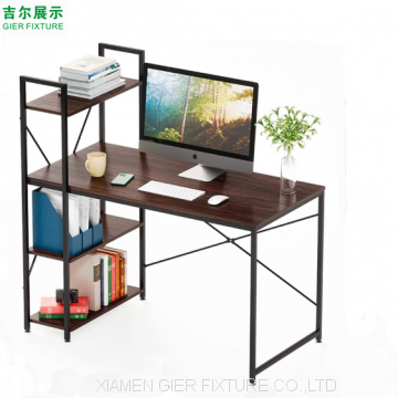 Wooden metal frame computer desk with bookcase furniture for office and home
