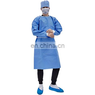 Non woven gowns disposable SMS isolation gown Blue/Yellow nonwoven dental gowns