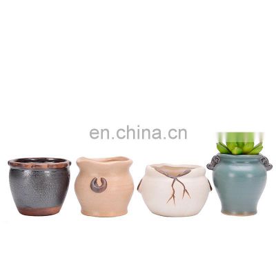 Succulent plant ceramic thumb pot kiln with variable glaze multi-meat ceramic flower pot handicraft tabletop decoration