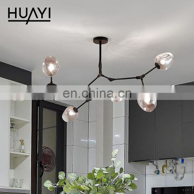 HUAYI Nordic Design Adjustable Joints Simple Bulb Modern Home Hotel Living Room E27 Hanging Chandeliers