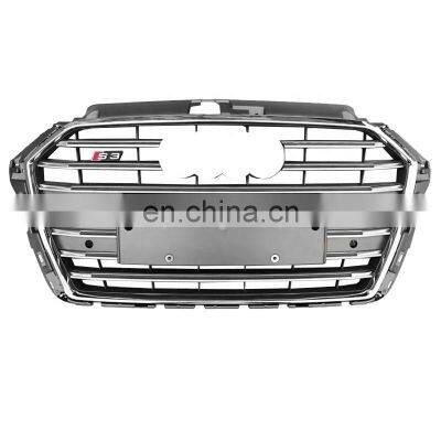 High quality front grill for Audi A3 ABS new style Chrome silver gray bumper grille for S3 RS3 style 2017 2018 2019