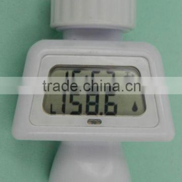 Faucet thermometer with water meter and timer
