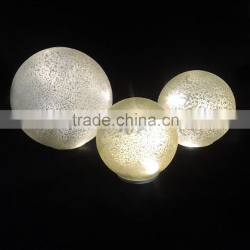 Set Of 3 Lighted Glass Balls