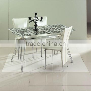 Pattern glass table tops - black & white colors 2