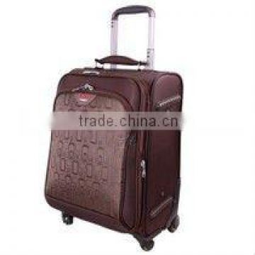 2012 newest PU brown luggage trolley bag