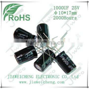 KM 1000UF 25V 10*17mm aluminum electrolytic capacitor