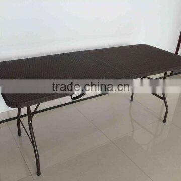 PLASTIC RATTAN FINISH FOLDING TABLE 180*74*74CM