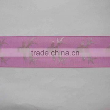 sheer ribbon pink silver