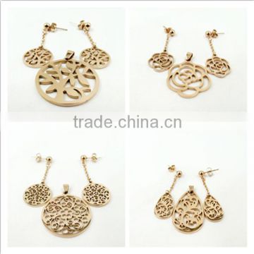 wholesale fashion rose gold water drop jewelry sets